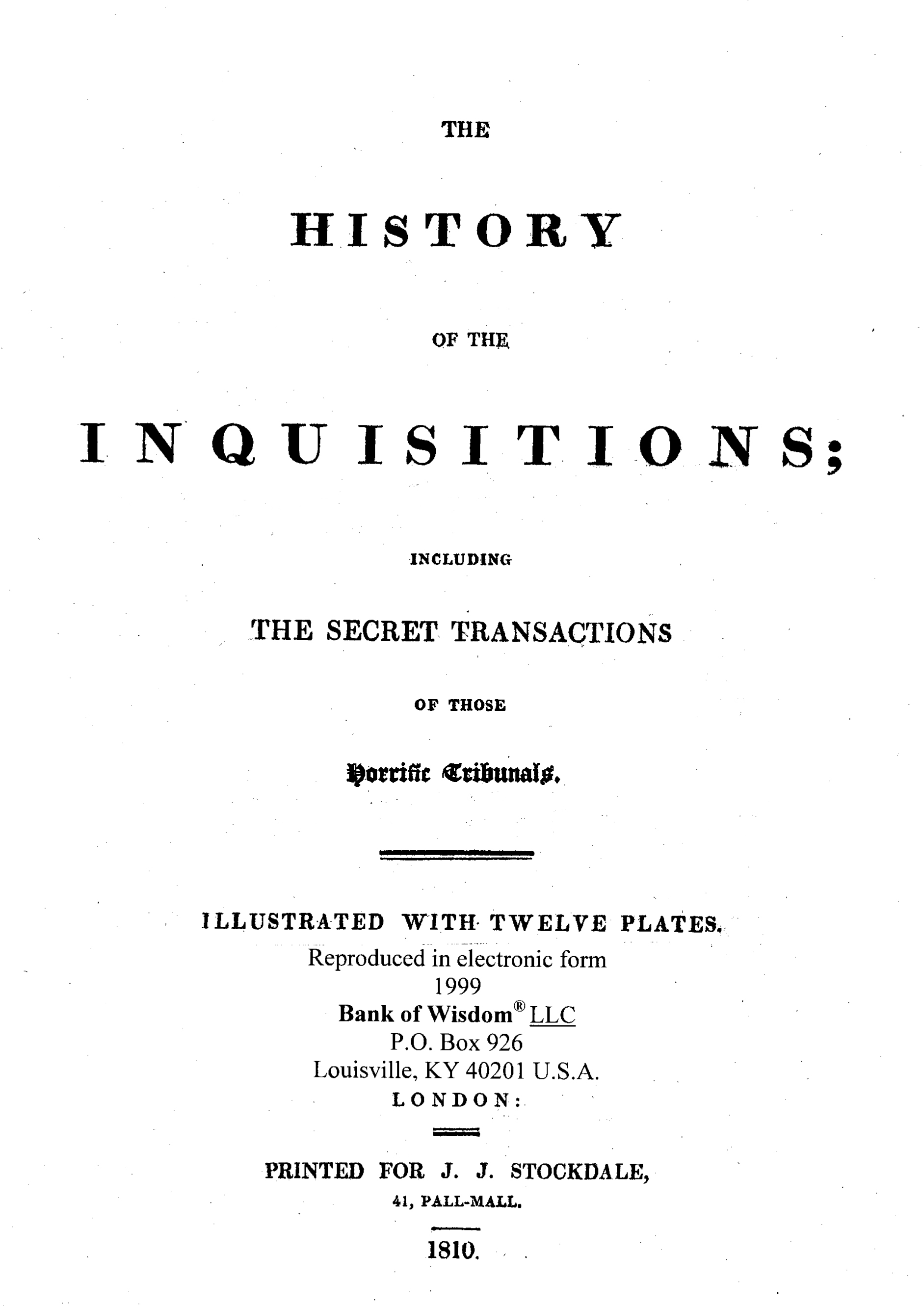 (image for) The History of the Inquisitions